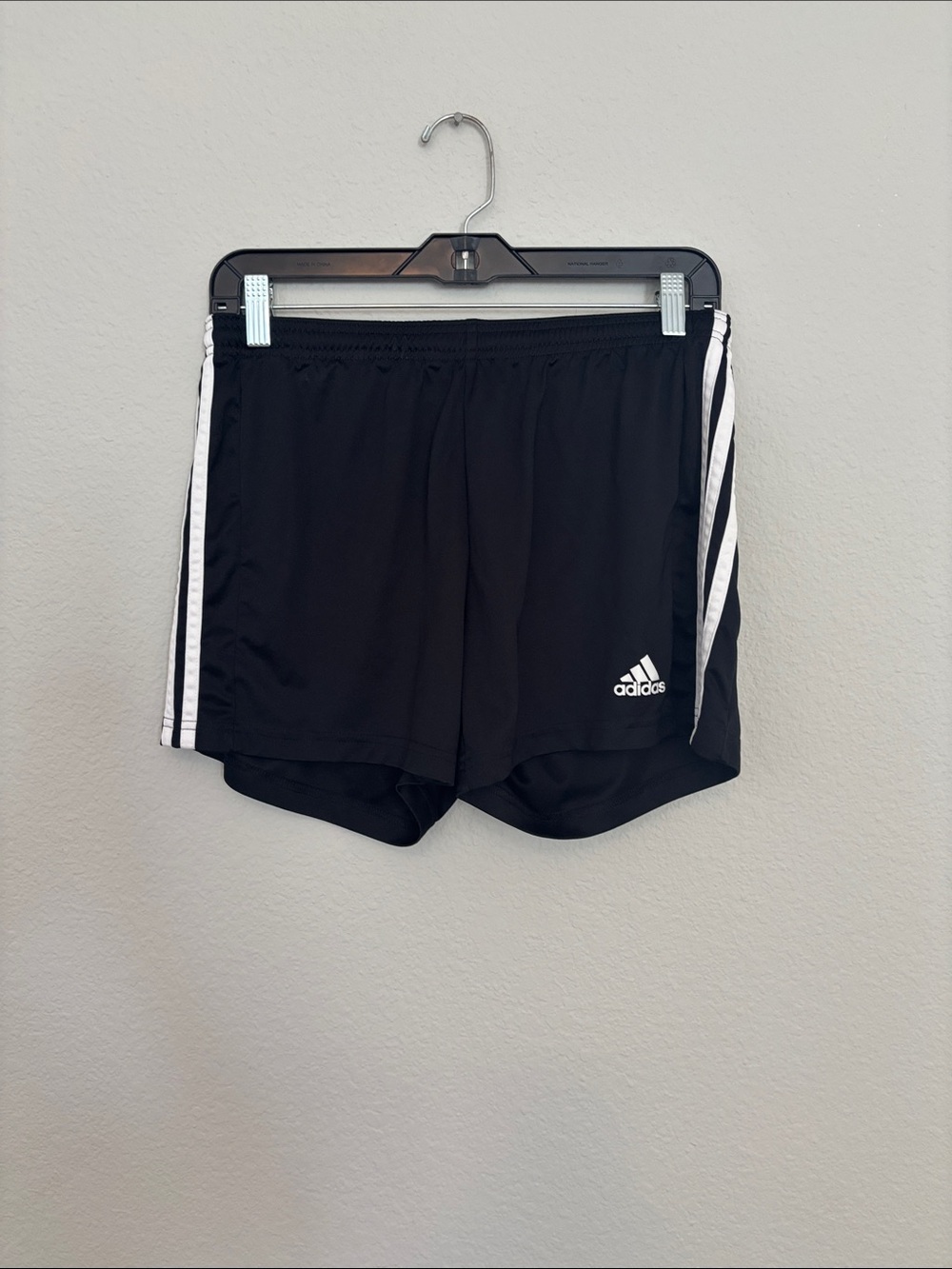 adidas Black Shorts with White Side Stripes